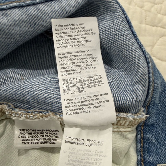 Madewell /Women’s Light Blue Distressed Straight Leg Jeans/ THE MOMJEAN /Size 27 - Picture 12 of 14